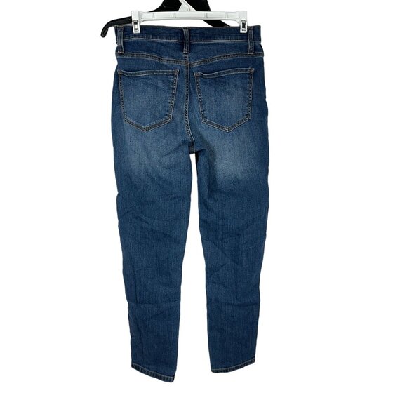 SO High Rise Mom Jeans Distressed Ripped Knees Blue Denim Size 5/27 - Picture 7 of 7